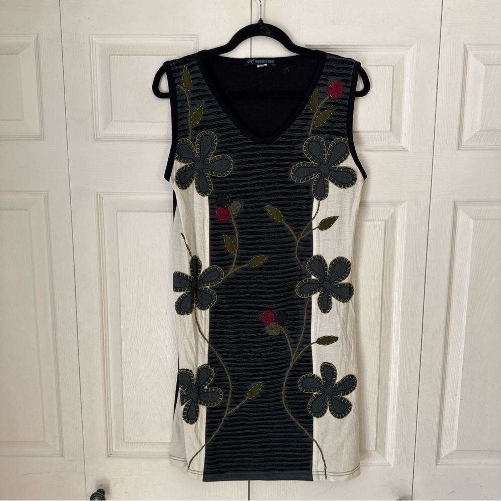 Leopards & Roses 100% Cotton Bohemian Boho Floral Dress Medium
